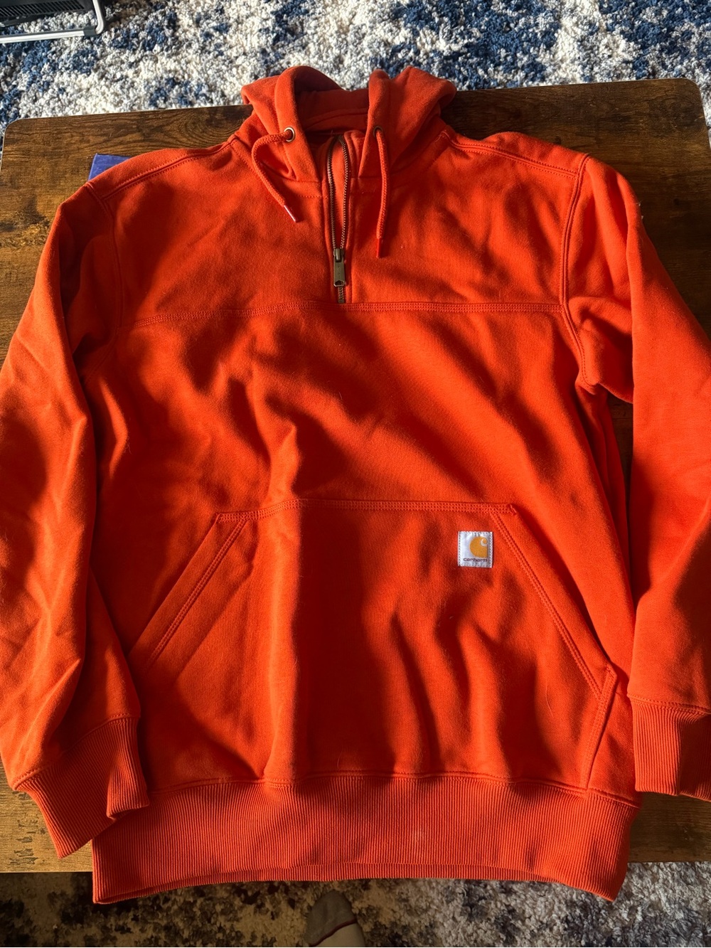 Carhartt 1/4 zip Orange rain defender hoodie